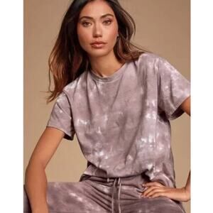 Lulus Vintage Berry Tie Dye Boxy T-Shirt - M